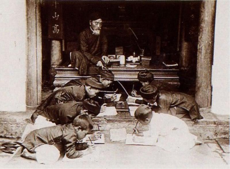 An old official document or seal symbolizing the formal establishment of Vietnamese Teacher's Day on November 20th.